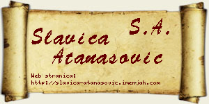 Slavica Atanasović vizit kartica